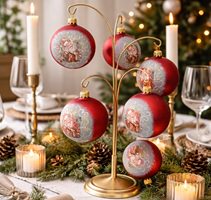 julekugler 8 cm glas tæt på detaljer
